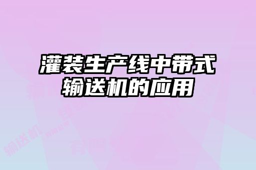 灌裝生產(chǎn)線中帶式輸送機的應用