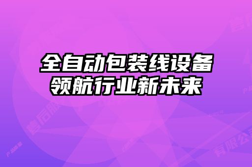 全自動包裝線設備領航行業新未來