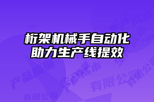 桁架機械手自動化助力生產線提效