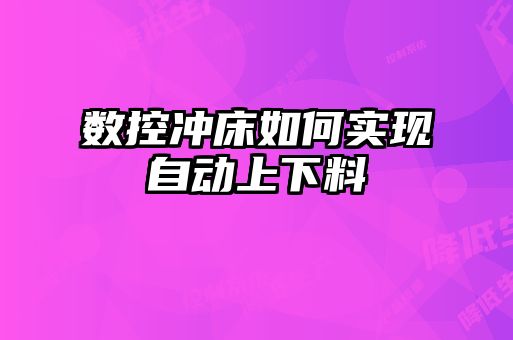 數控沖床如何實現自動上下料