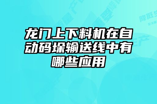 龍門上下料機(jī)在自動碼垛輸送線中有哪些應(yīng)用