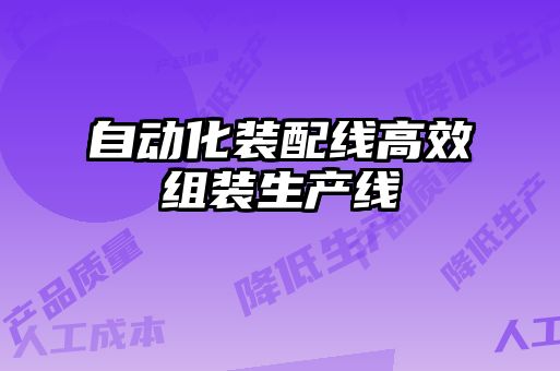 自動化裝配線高效組裝生產線